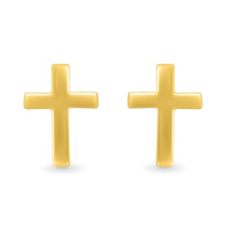 Cross Stud Earrings in 10K Gold