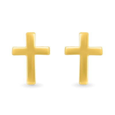 Cross Stud Earrings in 10K Gold