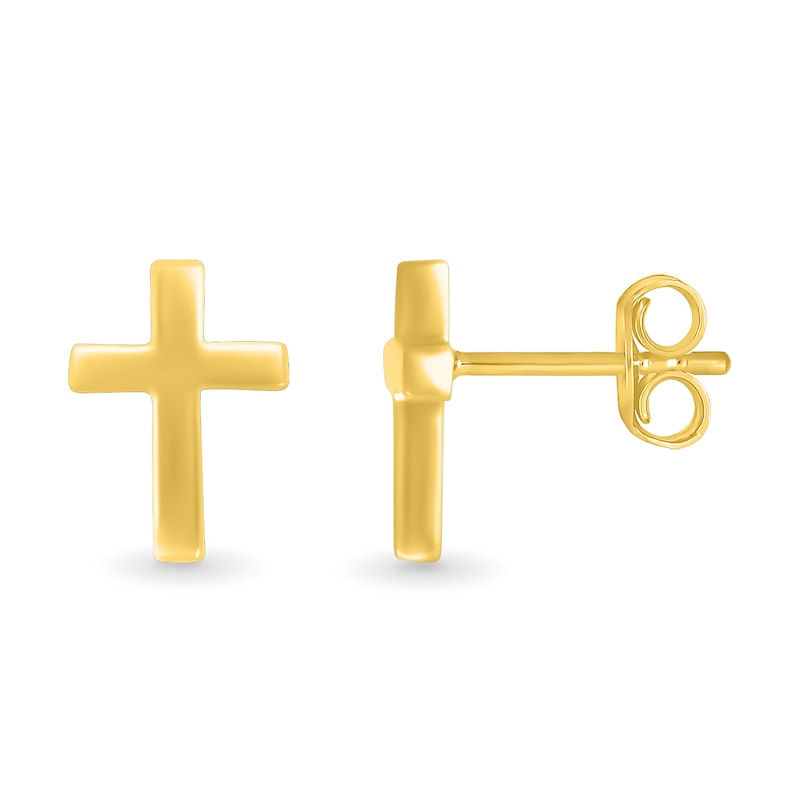 Cross Stud Earrings in 10K Gold|Peoples Jewellers