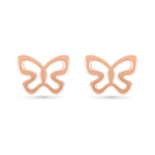 Butterfly Outline Stud Earrings in 10K Rose Gold