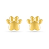 Heart-Shaped Paw Print Stud Earrings in 10K Gold