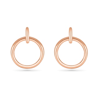 Open Circle Doorknocker Drop Earrings in 10K Rose Gold