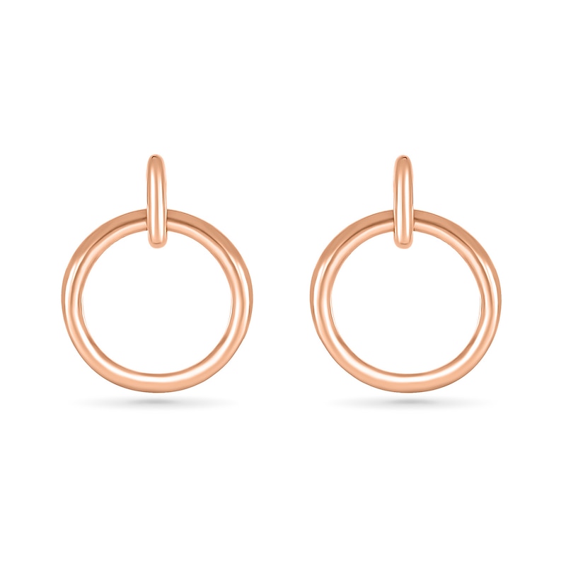 Open Circle Doorknocker Drop Earrings in 10K Rose Gold|Peoples Jewellers