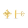 Rounded Four-Point Flower Stud Earrings in 10K Gold