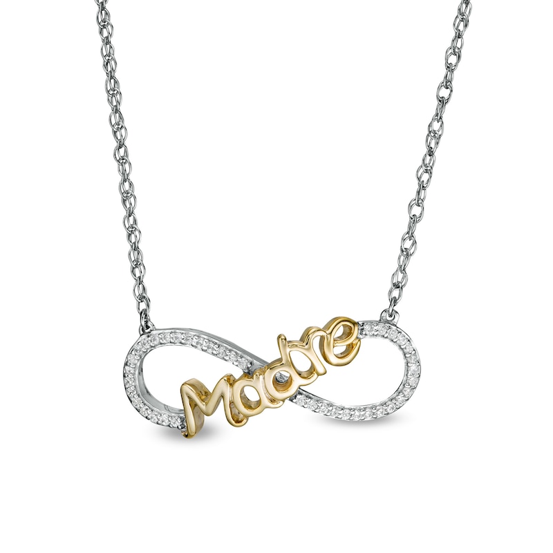 0.066 CT. T.W. Diamond "Madre" Infinity Loop Necklace in Sterling Silver with 14K Gold Plate