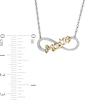 Thumbnail Image 2 of 0.066 CT. T.W. Diamond "Madre" Infinity Loop Necklace in Sterling Silver with 14K Gold Plate