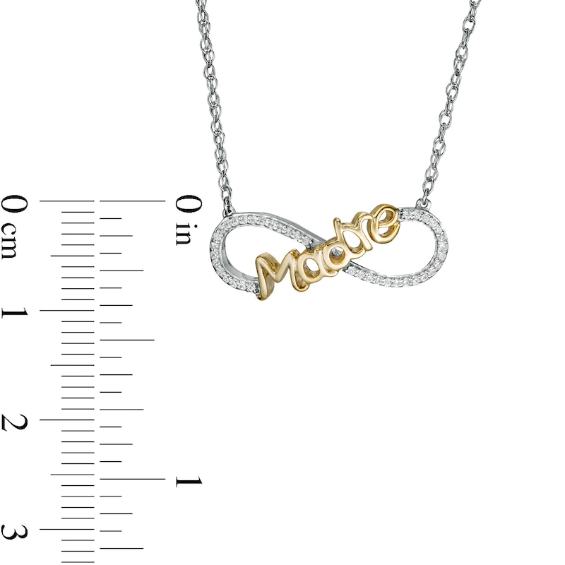 0.066 CT. T.W. Diamond "Madre" Infinity Loop Necklace in Sterling Silver with 14K Gold Plate|Peoples Jewellers