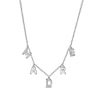 0.04 CT. T.W. Diamond Dangle "MADRE" Station Necklace in Sterling Silver