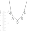 0.04 CT. T.W. Diamond Dangle "MADRE" Station Necklace in Sterling Silver