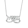 Thumbnail Image 0 of 0.04 CT. T.W. Diamond Looped "MOM" and Heart Trio Necklace in Sterling Silver