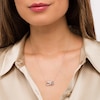 Thumbnail Image 1 of 0.04 CT. T.W. Diamond Looped "MOM" and Heart Trio Necklace in Sterling Silver