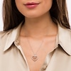 Thumbnail Image 1 of 0.18 CT. T.W. Diamond "MOM" in Heart Pendant in Sterling Silver and 10K Rose Gold