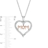 Thumbnail Image 2 of 0.18 CT. T.W. Diamond "MOM" in Heart Pendant in Sterling Silver and 10K Rose Gold