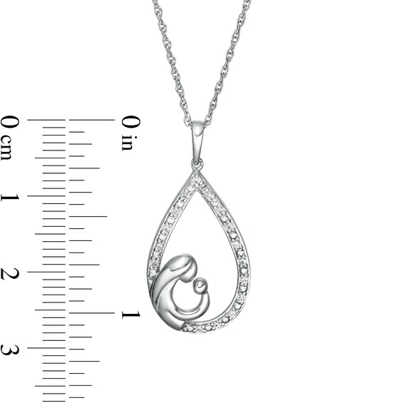 0.086 CT. T.W. Diamond Teardrop Pendant in Sterling Silver