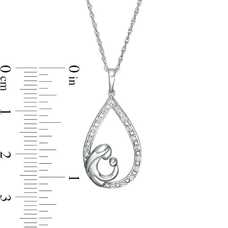 0.086 CT. T.W. Diamond Teardrop Pendant in Sterling Silver|Peoples Jewellers