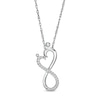 Thumbnail Image 0 of 0.066 CT. T.W. Diamond Infinity Loop Heart Pendant in Sterling Silver
