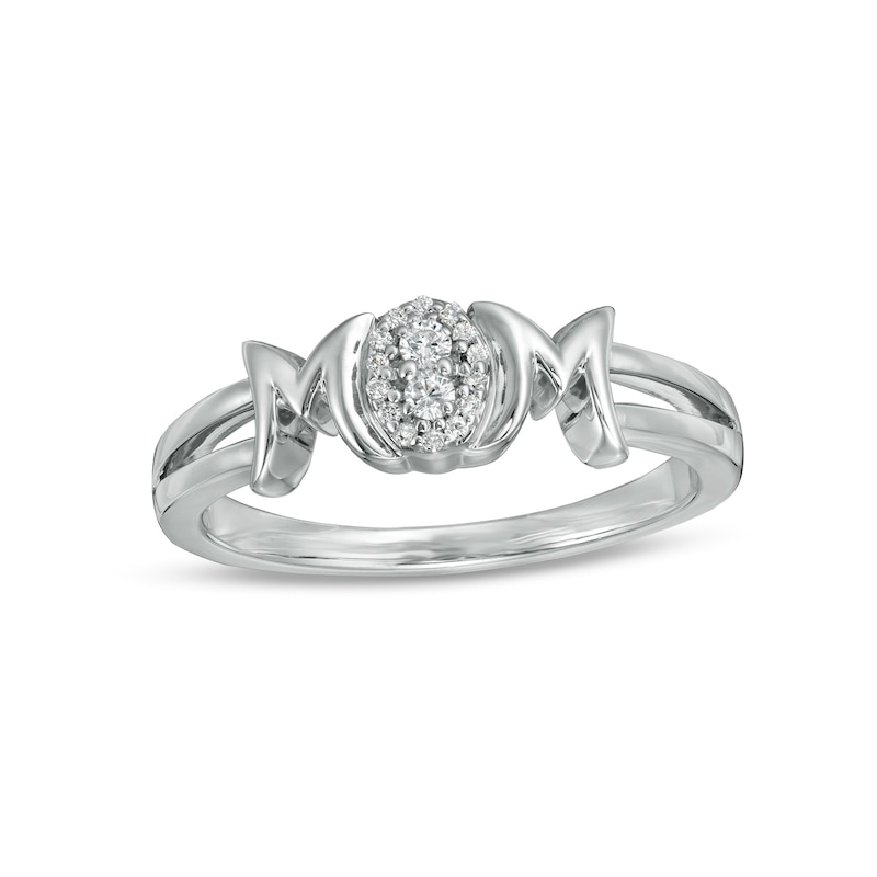 0.065 CT. T.W. Composite Diamond "MOM" Split Shank Ring in Sterling Silver|Peoples Jewellers