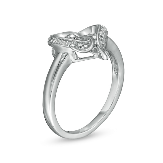 Diamond Accent Heart Ring in Sterling Silver