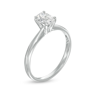 CT. Certified Oval Diamond Solitaire Engagement Ring in 14K White Gold (I/I1