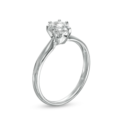 CT. Certified Pear-Shaped Diamond Solitaire Engagement Ring in 14K White Gold (I/I1