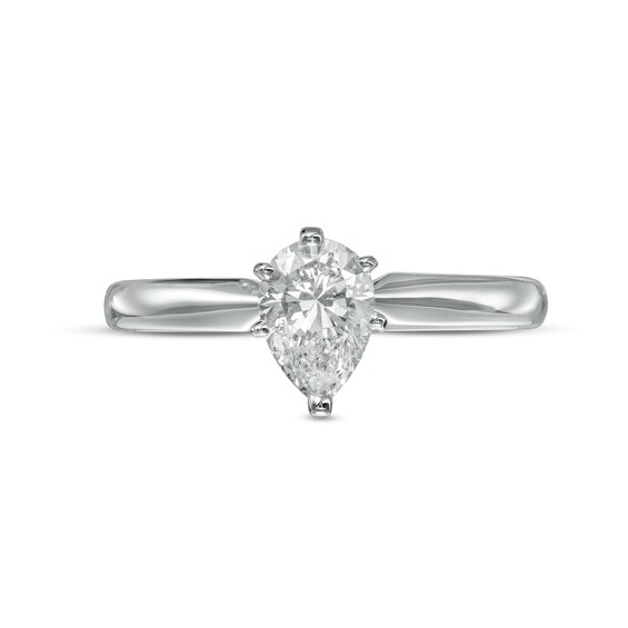 CT. Certified Pear-Shaped Diamond Solitaire Engagement Ring in 14K White Gold (I/I1