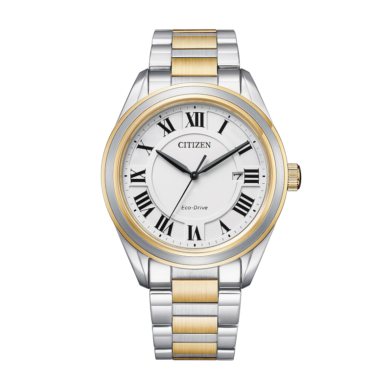 Ladies' Citizen Eco-Drive® Fiore Two-Tone Watch with White Dial (Model: AW1694-50A)