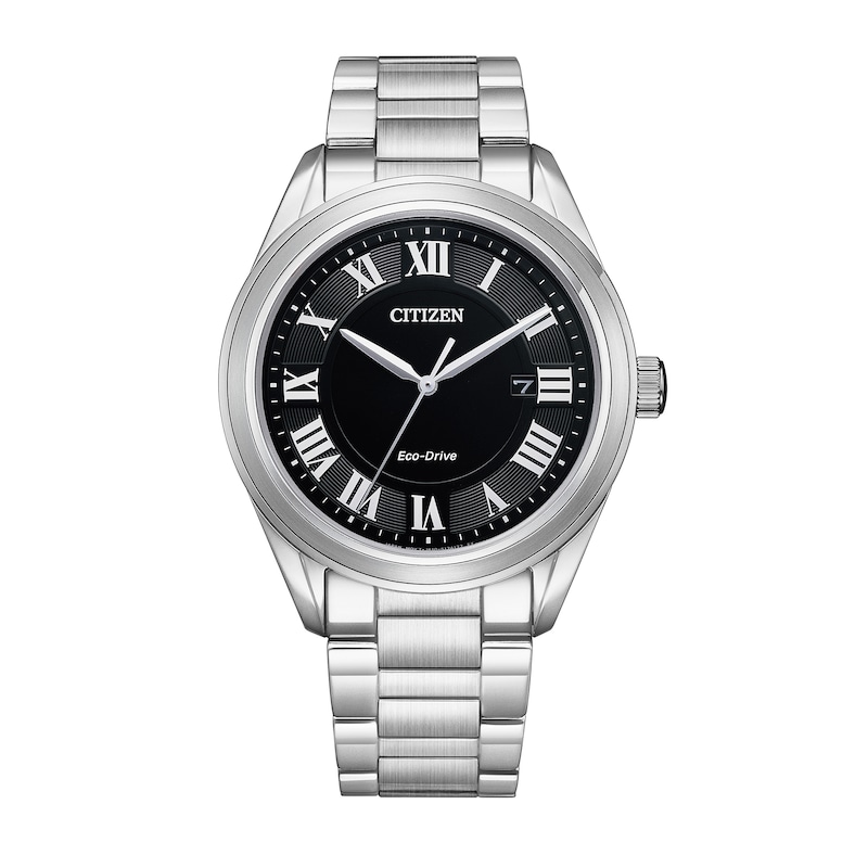 Men's Citizen Eco-Drive® Fiore Watch with Black Dial (Model: AW1694-50A)|Peoples Jewellers