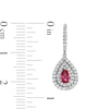 Thumbnail Image 2 of Pear-Shaped Lab-Created Ruby and White Lab-Created Sapphire Frame Drop Earrings in Sterling Silver