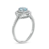 Thumbnail Image 2 of Oval Aquamarine and 0.23 CT. T.W. Diamond Double Frame Ring in 10K White Gold