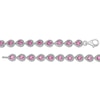 Thumbnail Image 2 of Pear-Shaped Pink Lab-Created Sapphire and 0.18 CT. T.W. Diamond Bracelet in Sterling Silver - 7.5"