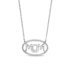 Thumbnail Image 0 of 0.067 CT. T.W. Diamond "MOM" Oval Outline Necklace in Sterling Silver