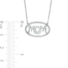 Thumbnail Image 2 of 0.067 CT. T.W. Diamond "MOM" Oval Outline Necklace in Sterling Silver