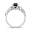 0.84 CT. T.W. Black Enhanced and White Diamond Chevron Engagement Ring in 14K White Gold