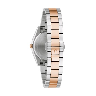 Ladies' Bulova Surveyor Diamond Accent Two-Tone Watch with Mother-of-Pearl Dial (Model: 98P207)