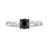 1.15 CT. T.W. Black Enhanced and White Diamond Twist Shank Engagement Ring in 14K White Gold