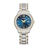 Thumbnail Image 0 of Ladies' Citizen Eco-Drive® Silhouette Crystal Accent Two-Tone Watch with Blue Dial (Model: FE1234-50L)
