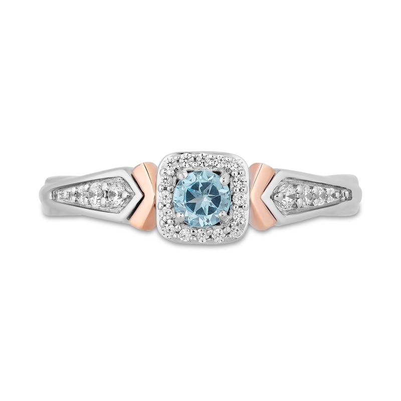 Enchanted Disney Elsa Swiss Blue Topaz and 0.145 CT. T.W. Diamond Ring in Sterling Silver and 10K Rose Gold|Peoples Jewellers