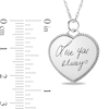 Engravable Your Own Handwriting Rope Frame Heart Pendant in Sterling Silver (1 Image and 2 Lines)