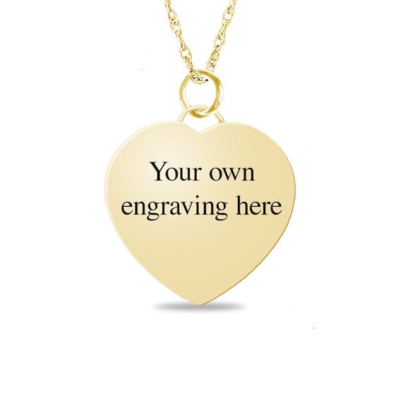 Engravable Your Own Handwriting Rope Frame Heart Pendant in 10K White, Yellow or Rose Gold (1 Image and 2 Lines)