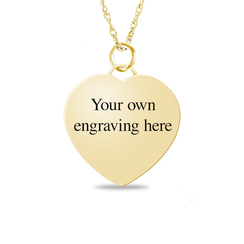 Engravable Your Own Handwriting Rope Frame Heart Pendant in 10K White, Yellow or Rose Gold (1 Image and 2 Lines)|Peoples Jewellers