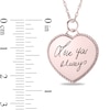 Engravable Your Own Handwriting Rope Frame Heart Pendant in 10K White, Yellow or Rose Gold (1 Image and 2 Lines)