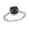 1.77 CT. T.W. Black Enhanced and White Diamond Frame Engagement Ring in 14K White Gold