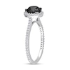 Thumbnail Image 3 of 1.77 CT. T.W. Black Enhanced and White Diamond Frame Engagement Ring in 14K White Gold