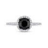 Thumbnail Image 4 of 1.77 CT. T.W. Black Enhanced and White Diamond Frame Engagement Ring in 14K White Gold