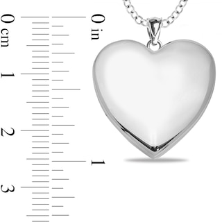 Birth Flower and Photo Heart Locket in Sterling Silver (1 Month, Line and 1-2 Images)