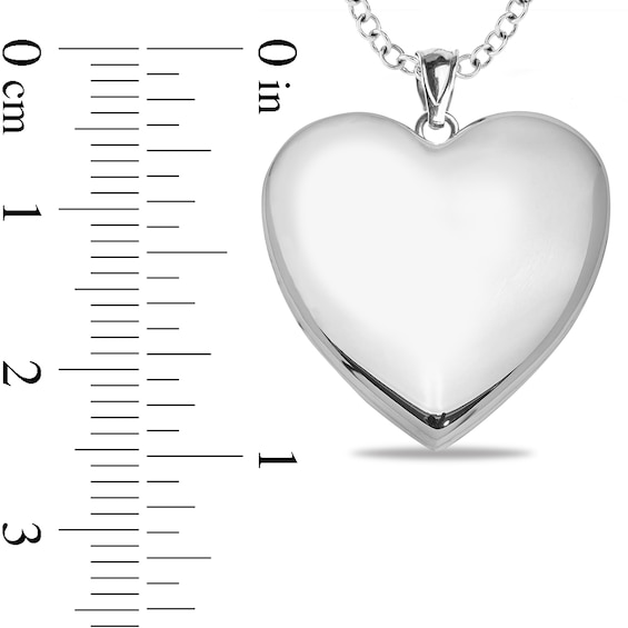 Birth Flower and Photo Heart Locket in Sterling Silver (1 Month, Line and 1-2 Images)