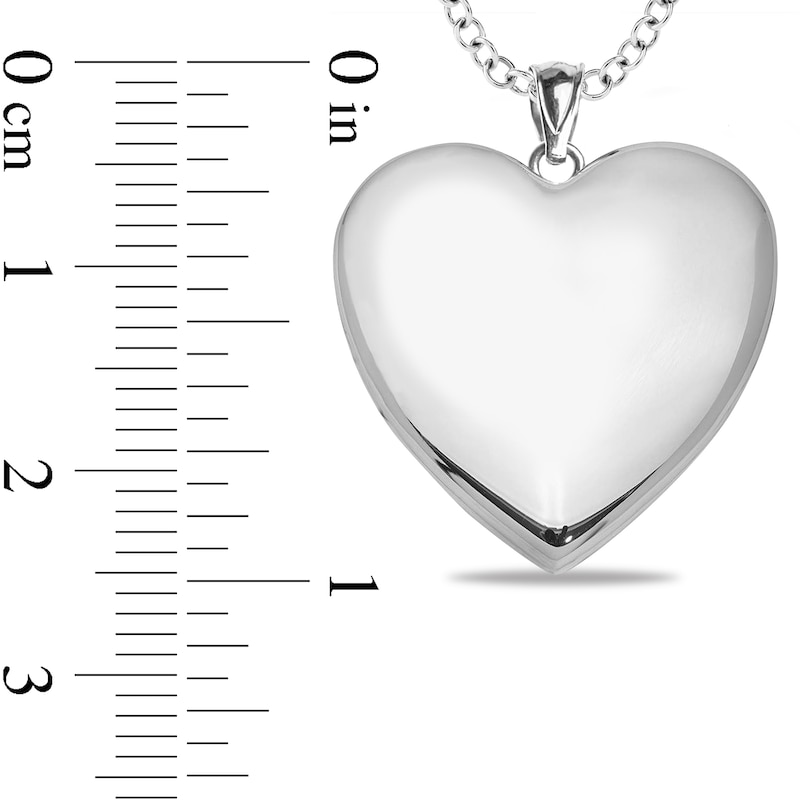 Birth Flower and Photo Heart Locket in Sterling Silver (1 Month, Line and 1-2 Images)|Peoples Jewellers