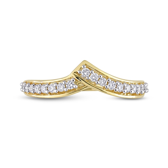 0.31 CT. T.W. Diamond Bypass Contour Anniversary Band in 10K Gold