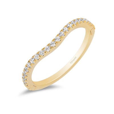 Enchanted Disney Princess 0.20 CT. T.W. Diamond Contour Wedding Band in 14K Gold