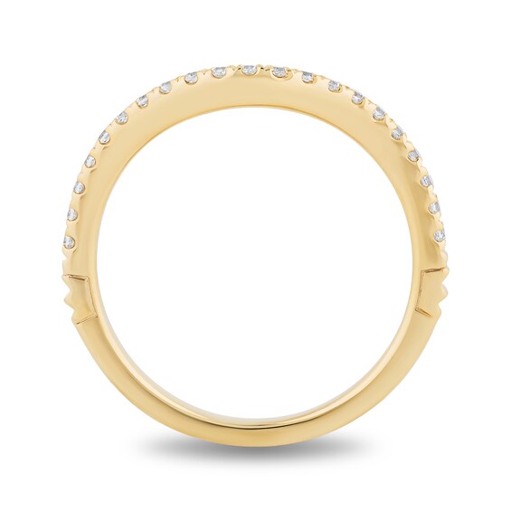 Enchanted Disney Princess 0.20 CT. T.W. Diamond Contour Wedding Band in 14K Gold